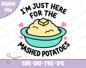 Mashed Potatoes Thanksgiving SVG & PNG, Food Cut File