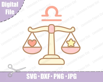 Kawaii Libra SVG: Zodiac Clipart, Nursery Decor (Digital File)