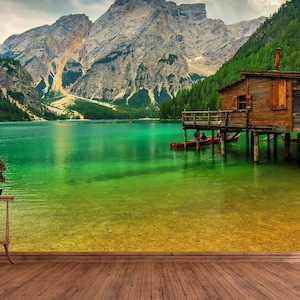 Lake House Wallpaper Mural / Huis aan het Meer 3D Fotobehang / Haus am See 3D Tapete / Foto Papel Tapiz / Poster