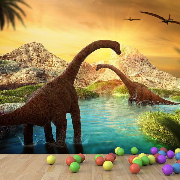 Age Of Dinosaurs Kids Room Wallpaper / Leeftijd Van Dinosaurussen Kinderkamer Behang / Alter der Dinosaurier Kinderzimmer Tapete / Poster