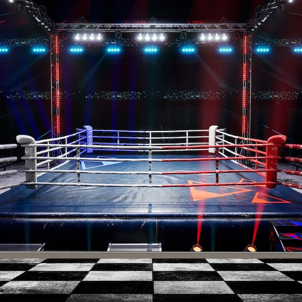 Ring of Glory Wallpaper Mural | Dynamic Boxing Arena Wall Poster for Inspiring Home Gyms and Passionate Sports Enthusiasts Worldwide