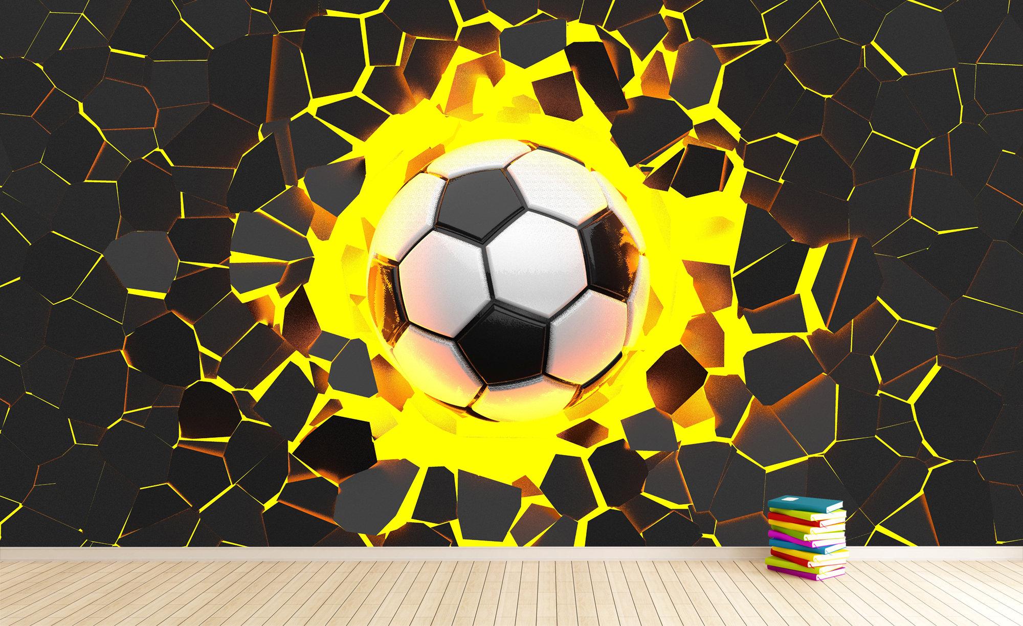 3Dサッカーボール壁紙壁画スポーツ壁装飾子供部屋、寝室、ゲームルーム