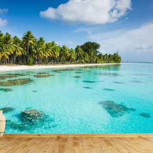 Pure Water Sea 3D Wall Mural / Zuiver Water Zee 3D Fotobehang / Reines Wasser Meer 3D Tapete / Foto Papel Tapiz / Poster