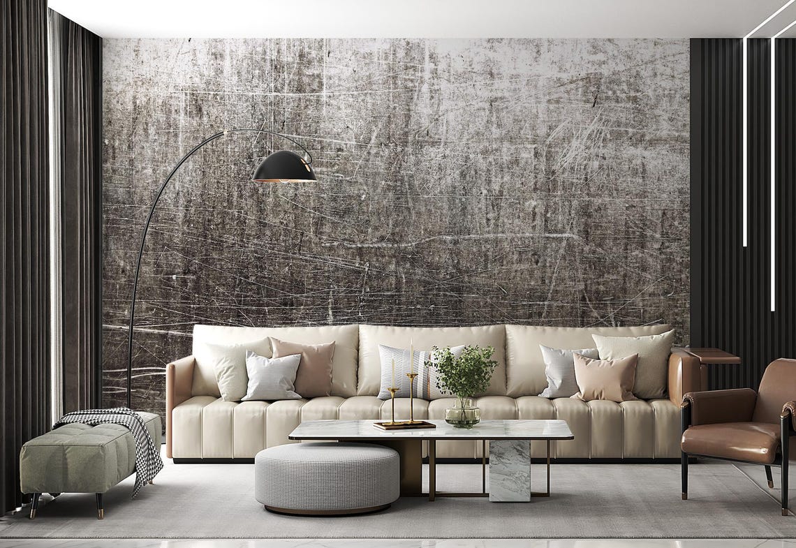 Industrial Texture Wall Mural, Concrete Effect Wallpaper, Modern Loft ...
