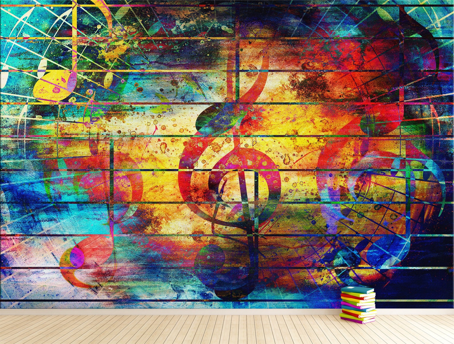 Graffiti Music Wallpaper Mural / Wall Art Music Wallpaper / Musical
