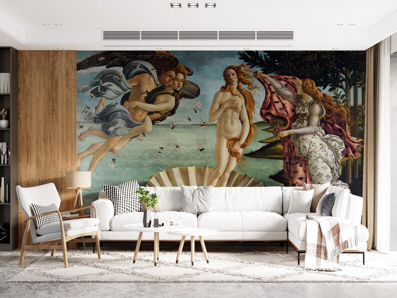 Birth of Venus Wallpaper Mural Renaissance Art Wall Decor for Living ...