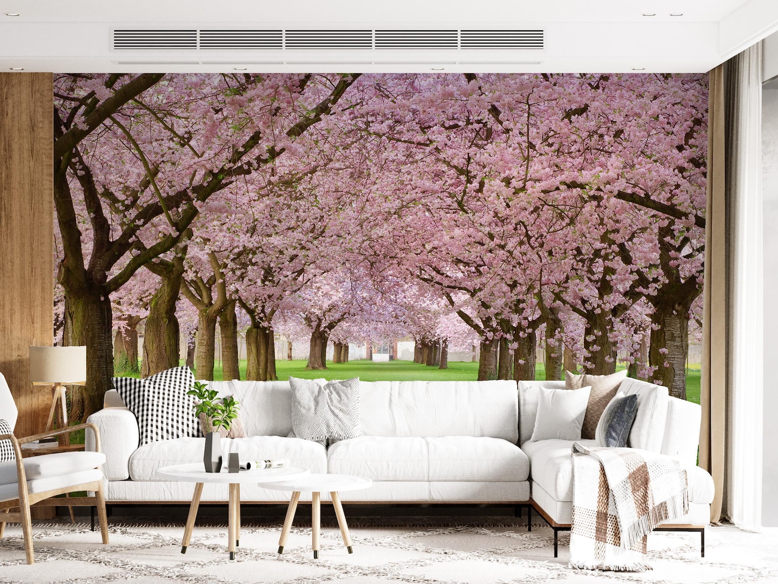 Cherry Blossom Tree Wallpaper Mural Spring Nature Wall Decor for Living ...