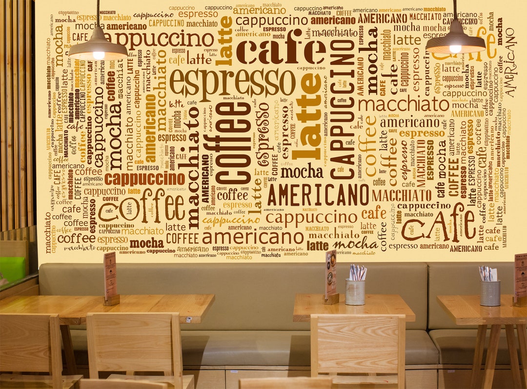 Espresso and Cappuccino Wallpaper Mural / Espresso En Etsy
