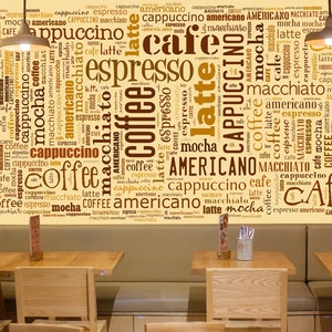 Espresso And Cappuccino Wallpaper Mural / Espresso En Cappuccino Fotobehang / Espresso und Cappuccino Wandbild Tapete / Foto Papel Tapiz