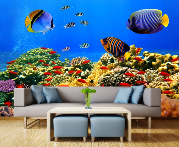 Sfondo Per Acquario Vinile 61x30cm - Design Alghe Fiume Per Decorazione - Foto 4