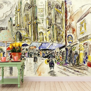 Market Photo Wallpaper / Markt Fotobehang / Markt Fototapete / Papier Peint / Poster