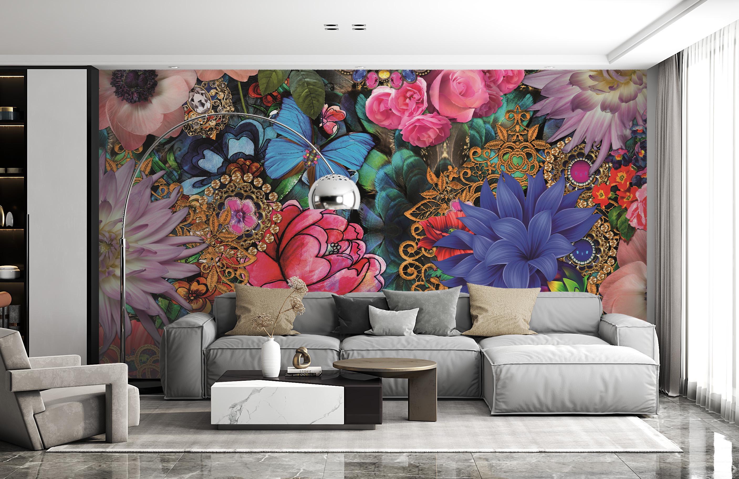 Melli Mello Kevena Wallpaper – Vintage Flowers, Ornamental Art