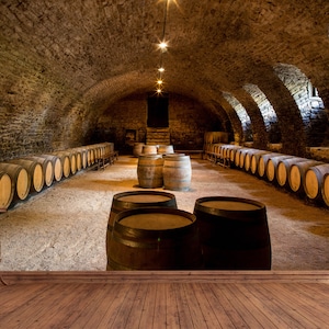 Wine Cellar Wallpaper Murals / Wijnkelder Fotobehang / Weinkeller Wandbilder Fototapete / Foto Papel Tapiz / Poster