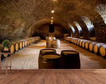 Sfondo Fotografico Cantina Vinicola Vintage 3x2m - Tela Vinilica Senza Cuciture, Stampa HD Per Foto E Video
