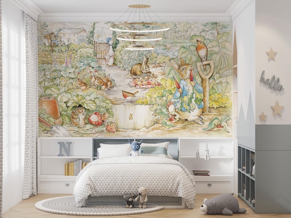 Peter Rabbit Wonderland: Kids & Baby Room Wallpaper | Nursery Wall Decor