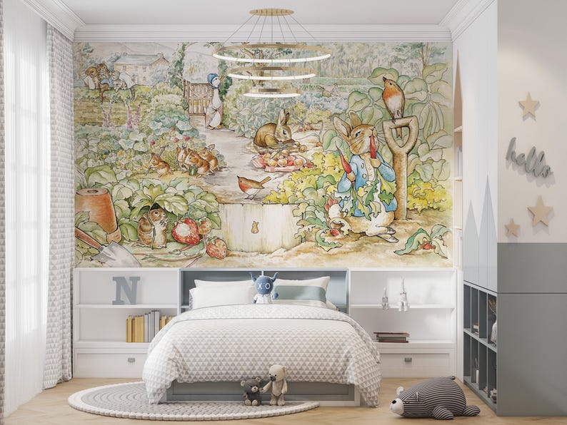 Peter Rabbit Wonderland: Kids & Baby Room Wallpaper | Nursery Wall Decor image 1