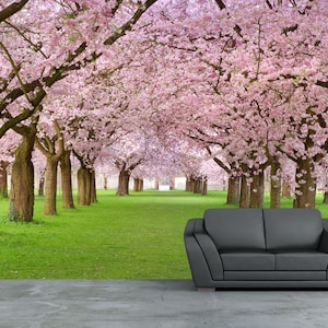 Cherry Tree 3D Wall Mural / Kersenboom 3D Fotobehang / Kirschbaum 3D Wandbild / Foto Papel Tapiz / Poster