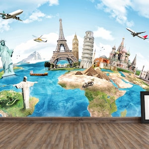 Symbols Of The World Wall Mural / Symbolen Van De Wereld Fotobehang / Symbole des Weltwandgemäldes / Foto Papel Tapiz / Poster