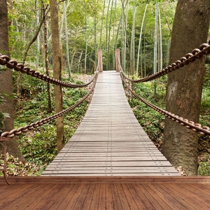 Rocky Bridge 3D Photo Wallpaper / Rotsachtige Brug 3D Fotobehang / Rocky Bridge 3D-Fototapete / Foto Papel Tapiz / Poster