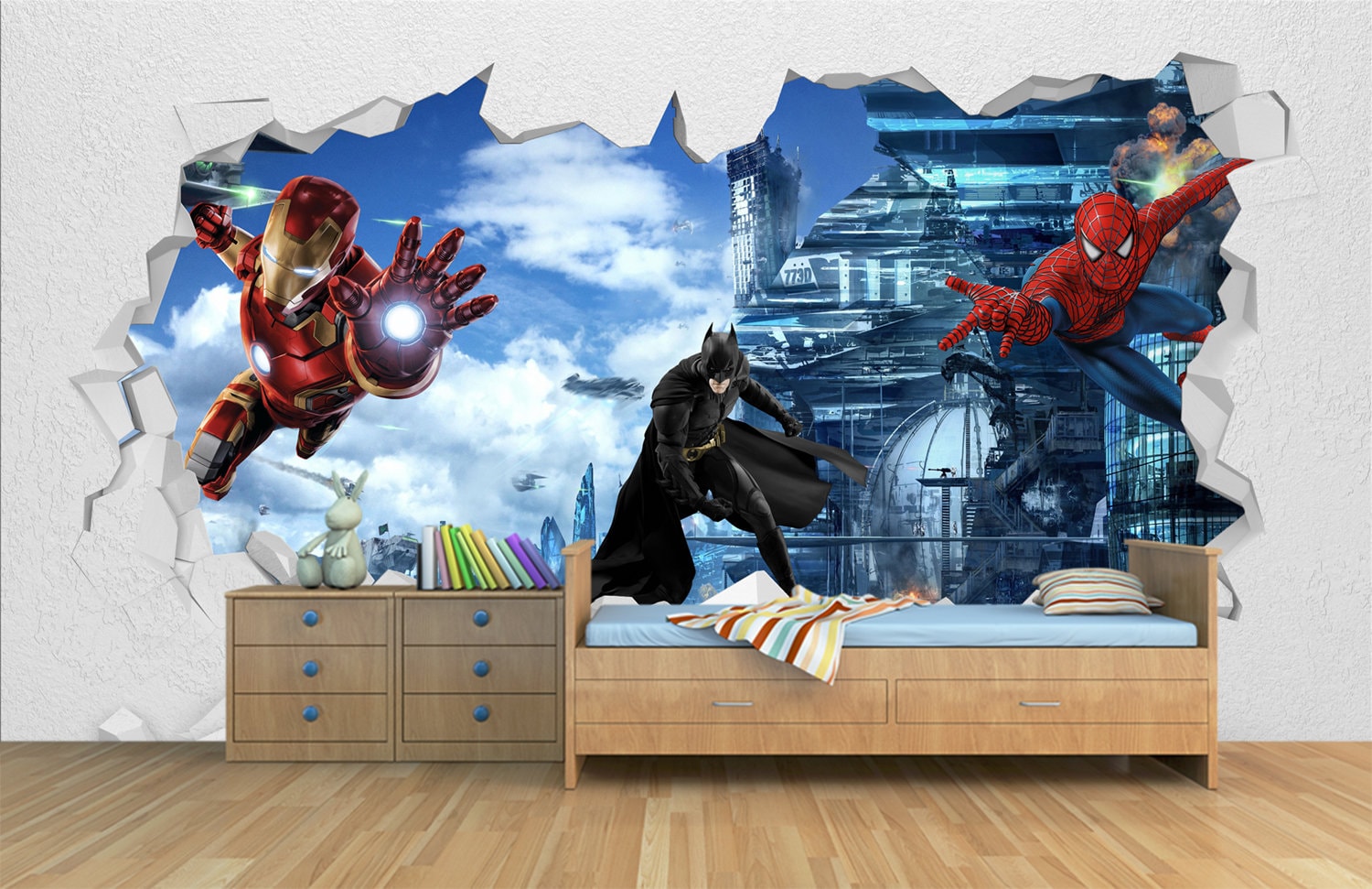 Avengers Wallpaper Mural / Spiderman Wallpaper / Iron Man - Etsy Australia