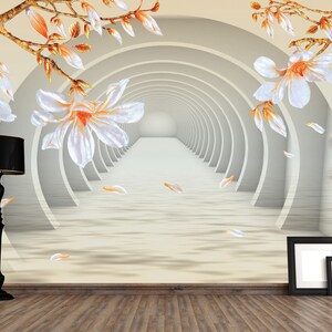 Tunnel with Flowers - Floral Wallpaper / Tunnel met Bloemen - Bloemen Behang / Tunnel mit Blumen - Blumentapete / Papier Peint / Poster