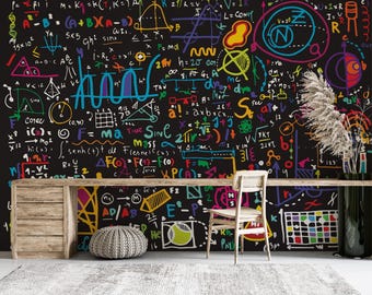 Colorful Science Wallpaper Mural - Educational Wall Decor for