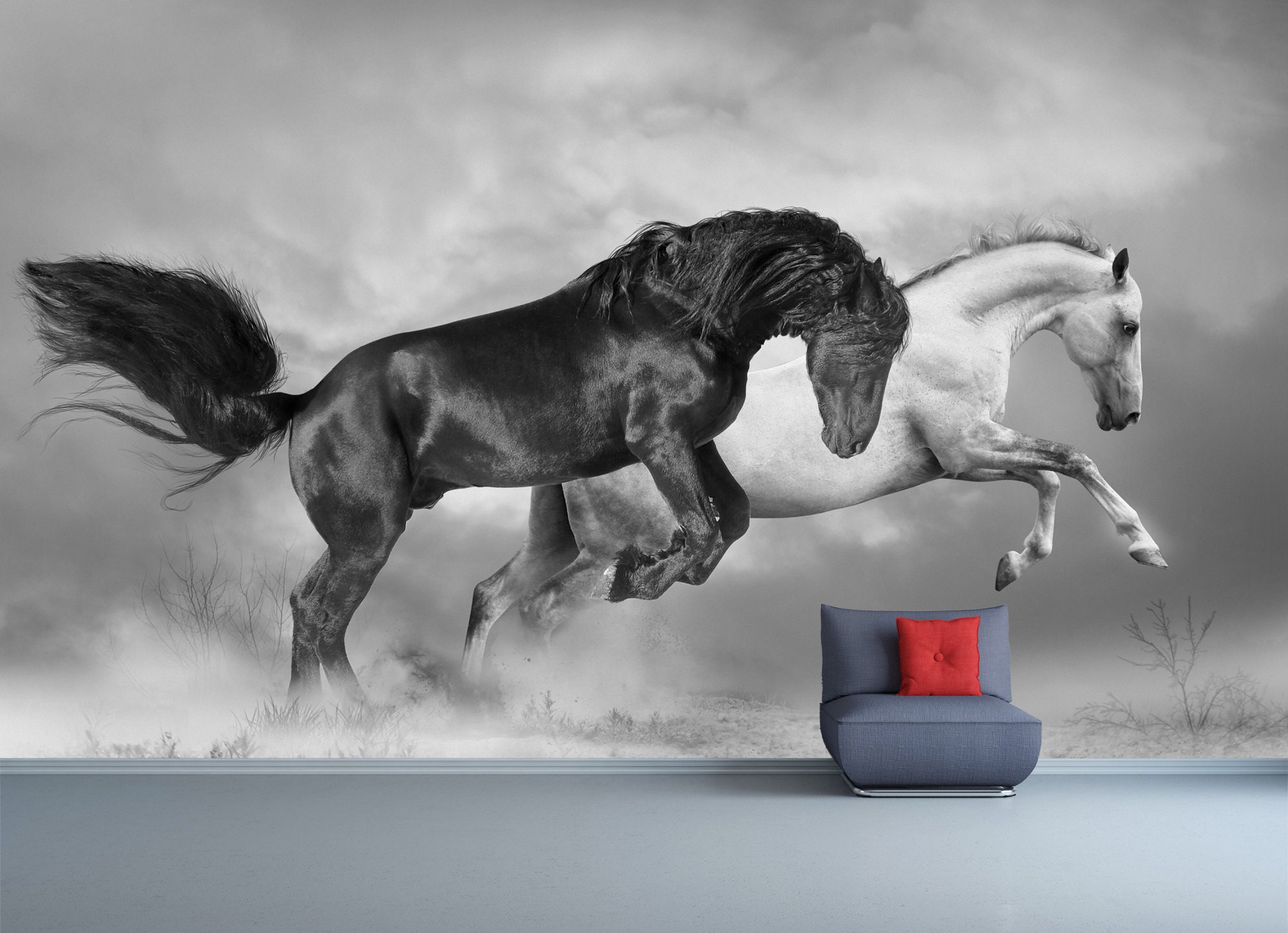 Horses Wall Mural / Paarden Grootbrengen Fotobehang / - Etsy