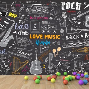 Music Salon Music Wallpaper / Muzieksalon Muziek Behang / Musik Salon Musik Tapete / Papier Peint / Poster