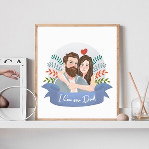 Father's day gift, Custom Family Portrait, Gift for Father's day, Family Portrait Gift, Father Portrait Canvas