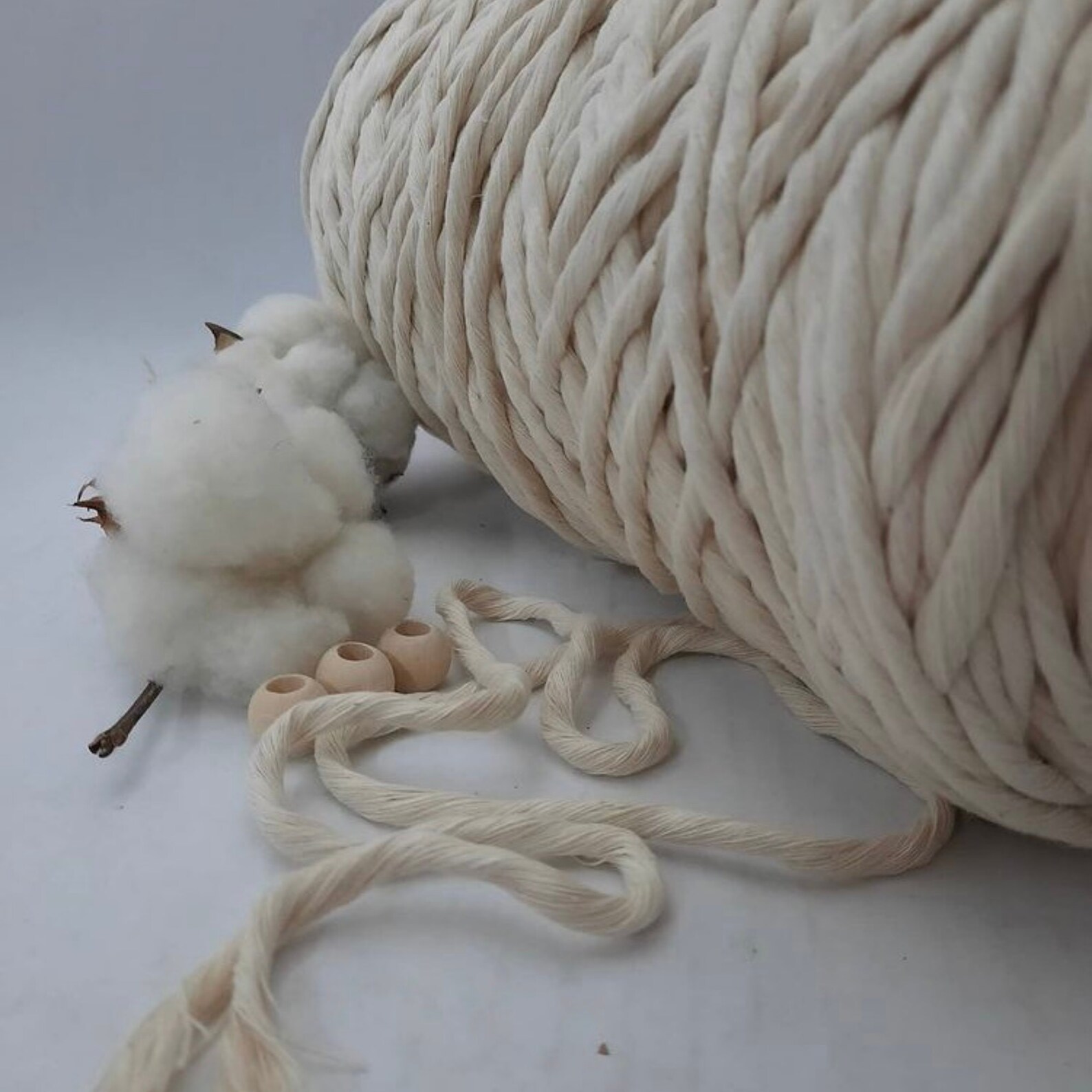 Macrame Yarn 3 mm/ 150 m / 492 Feet / Pure cotton Macrame