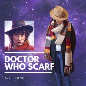 Tom Baker DOCTOR WHO 1974 Scarf Hand made and 12 feet long image 1