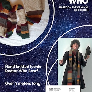 Tom Baker DOCTOR WHO 1974 Scarf Hand made and 12 feet long image 7