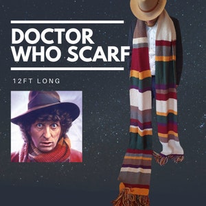 Tom Baker DOCTOR WHO 1974 Scarf Hand made and 12 feet long image 5