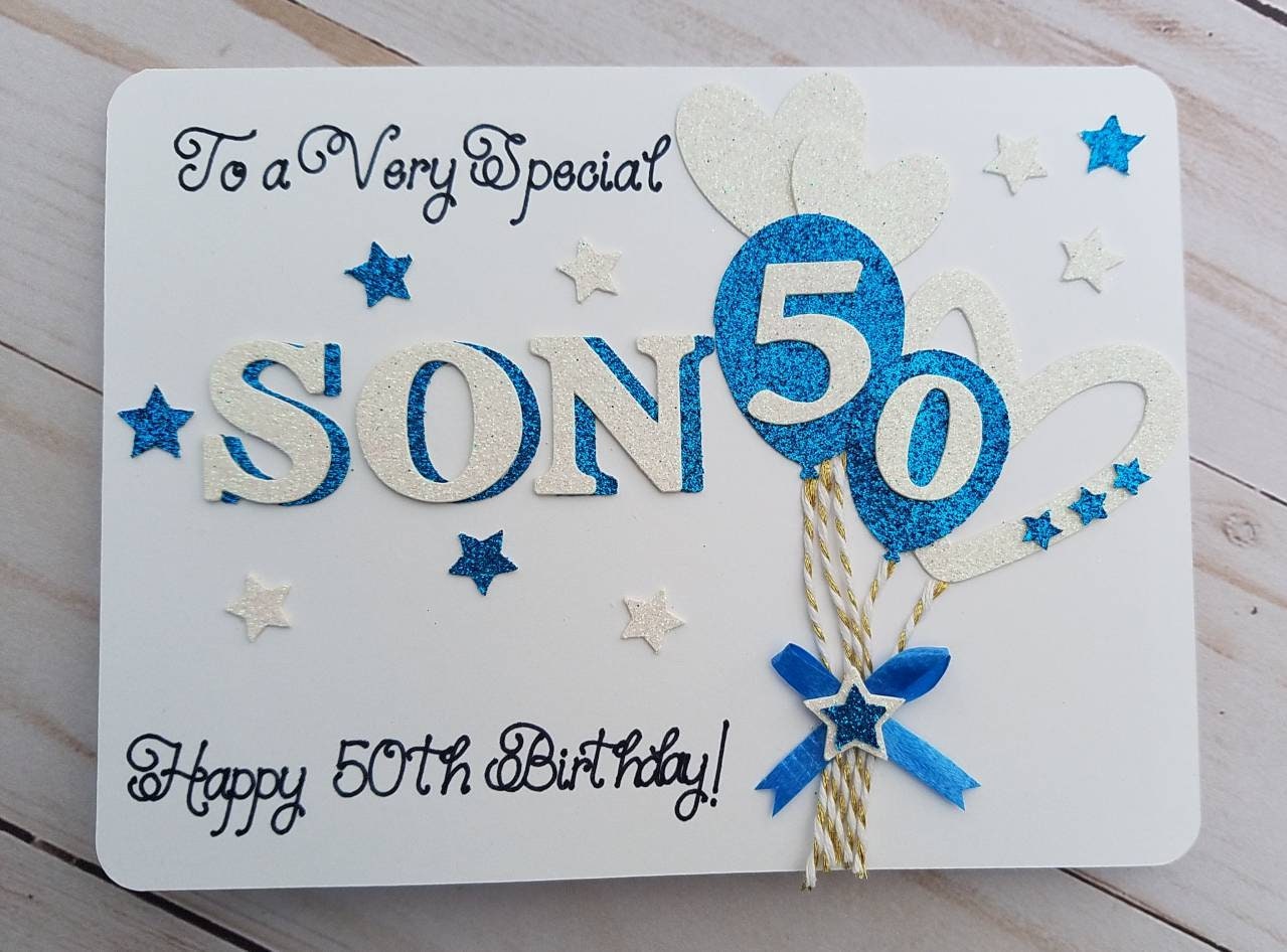Custom 50th Birthday Card for Men to My Son Birthday Card - Etsy