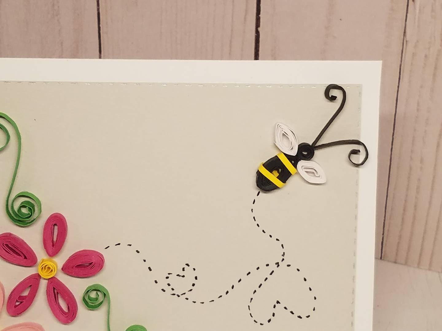 Quilling bee birthday card greeting card bee birthday card Etsy