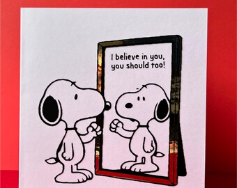 Snoopy "I Believe In You" Card | Handmade Encouragement, Exam, Friendship Gift
