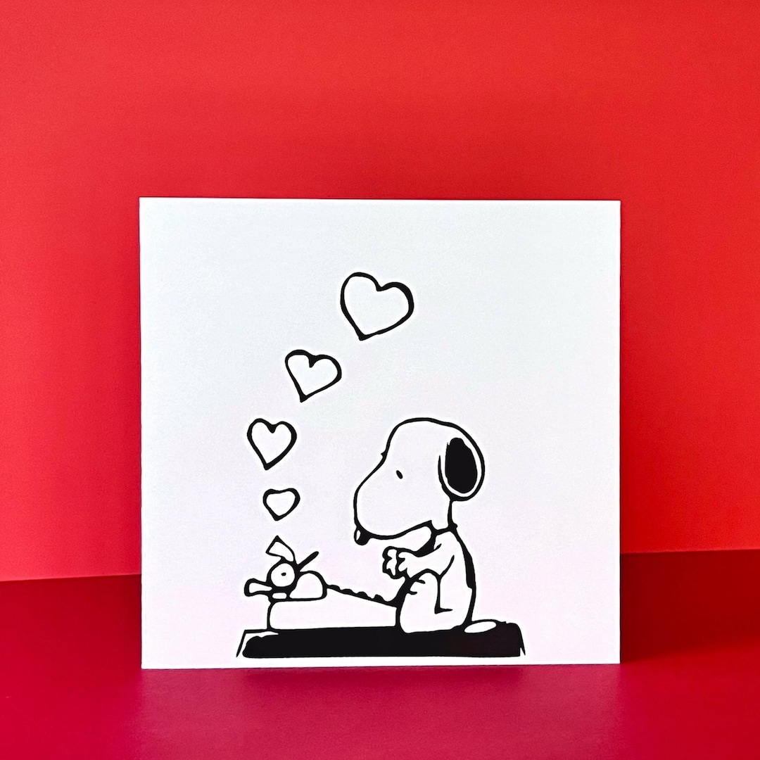 Snoopy Inspired Greeting Card “love Letter” Handmade, Blank Inside ...