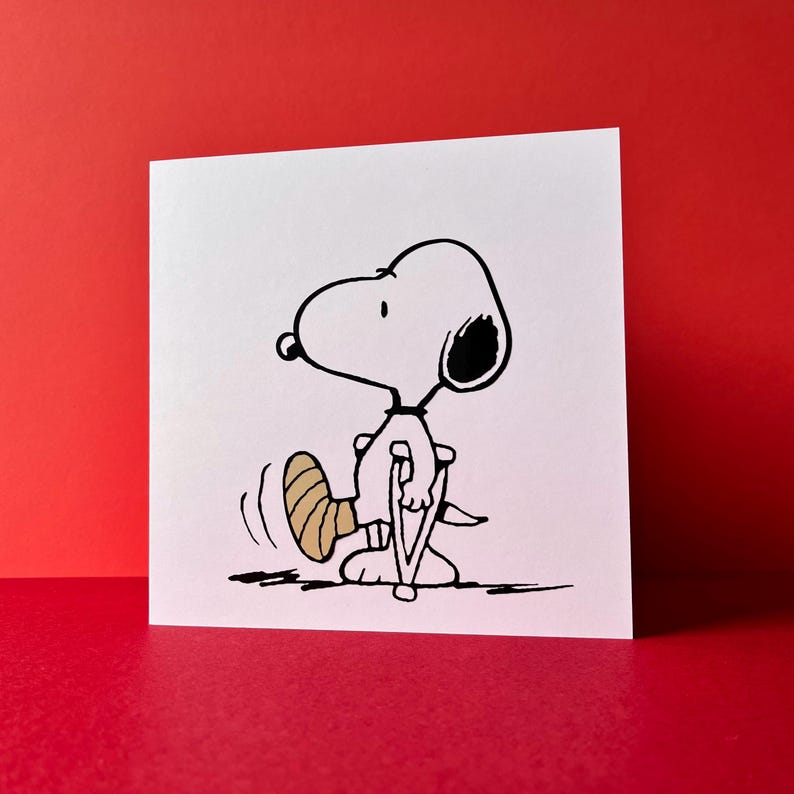 Snoopy Recovery Snoopy Get Well Soon Card | Funny Handmade Recovery Card | Cheer up ...