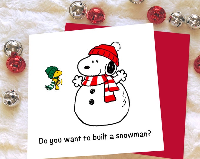 "Do you want to build a snowman" Christmas card