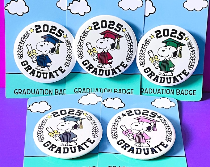 Snoopy Graduation Badges
