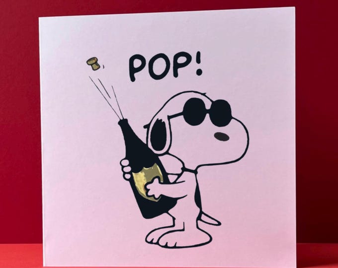 "Pop the bubbly!" handmade card