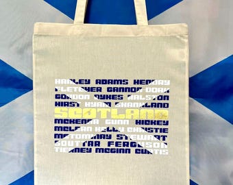 Scotland Football Squad Tote Bag, Tartan Army Fan Gift, World Cup 2026 Inspired Bag