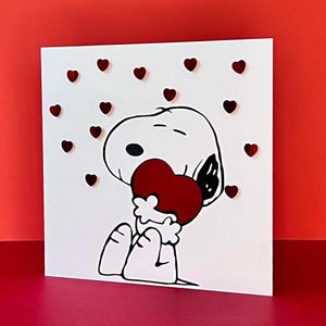 Retro Snoopy Love Card: Handmade 6&quot;x6&quot; Greeting Card