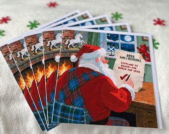 Santa’s a Scotsman - 5 or 10 pack - Christmas Card - Tartan Army