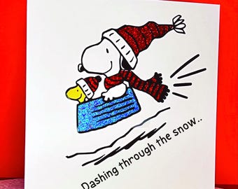 "Dashing through the snow" Christmas card