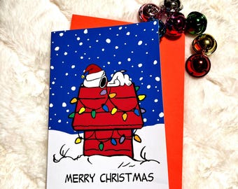 10 pack of Snoozy Snoopy Christmas Cards