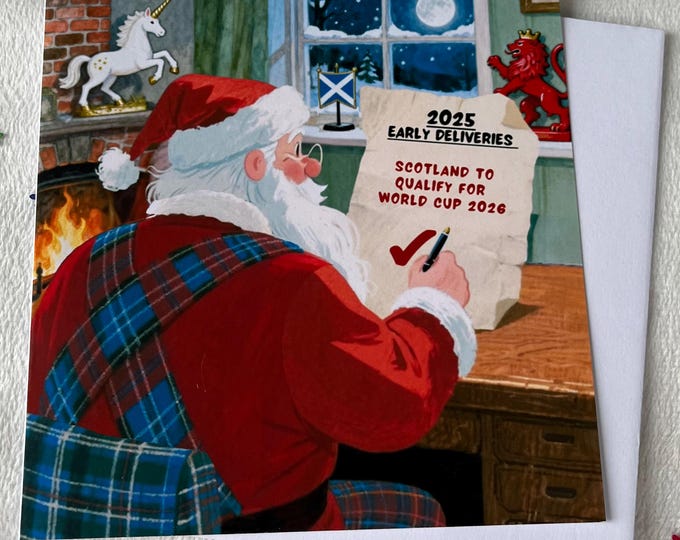 Santa’s a Scotsman - individual - Christmas Card - Tartan Army