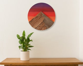 Sunset Rainbow Mountain Art. Gay Owned Business. Pride Month. Wood Wall Art.