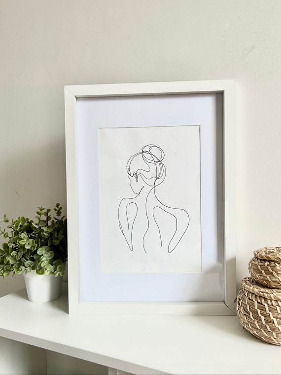 Female Body Line Drawing Female Figure Line Art Abstract Etsy
