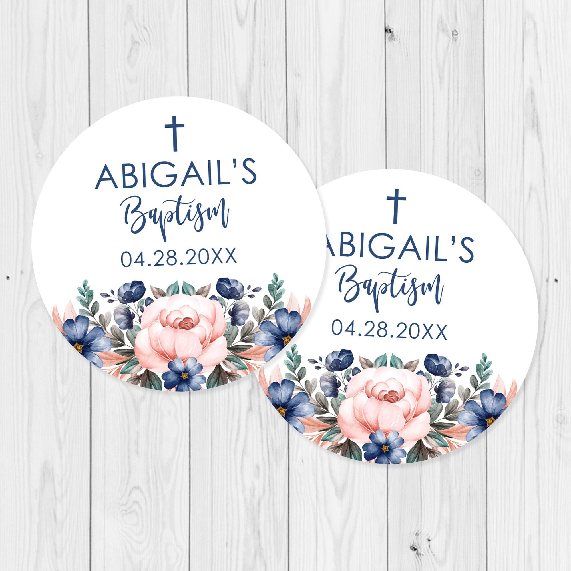 Baptism Stickers PRINTED Personalized Holy Communion Etsy